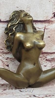 Bronze Sculpture Statue Nude Hotcast Woman Signed Erotic Art Deco New