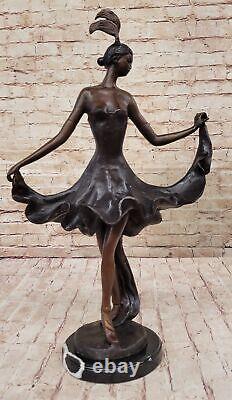 Bronze Sculpture Statue Rare Large Flamenco Dancer Art Nouveau Marble Figurine