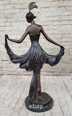 Bronze Sculpture Statue Rare Large Flamenco Dancer Art Nouveau Marble Figurine