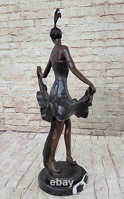 Bronze Sculpture Statue Rare Large Flamenco Dancer Art Nouveau Marble Figurine