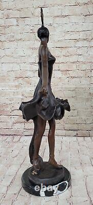 Bronze Sculpture Statue Rare Large Flamenco Dancer Art Nouveau Marble Figurine