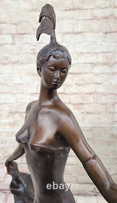 Bronze Sculpture Statue Rare Large Flamenco Dancer Art Nouveau Marble Figurine