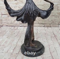 Bronze Sculpture Statue Rare Large Flamenco Dancer Art Nouveau Marble Figurine