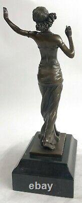 Bronze Sculpture Statue Vienna Austria Art Deco New Hand Cire Joint Girl