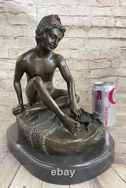 Bronze Sculpture Statue of a Young Naked Man Art Deco/New Art