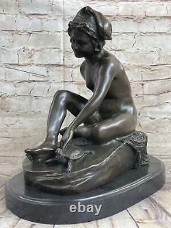 Bronze Sculpture Statue of a Young Naked Man Art Deco/New Art