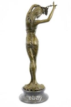 Bronze Sculpture Style Art Nouveau Deco Woman Statue 33 Grand Marble Figurine