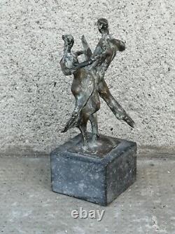 Bronze Sculpture: Tango Style Dancer by Lucio Fontana - Art Deco Figure