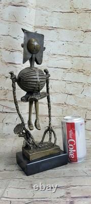 Bronze Sculpture The Abstract Female 100% Modern Art Marble Base Decor Nr