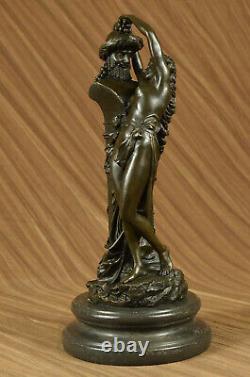 Bronze Sculpture Vintage Statue / Satyre With Nymph Art Deco Erotic