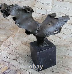 Bronze Sculpture by Dali: Surrealist Abstract Modern Romantic Lovers