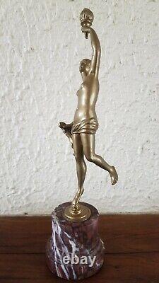 Bronze Sculpture of Ancient Greek Woman in Art Nouveau Style