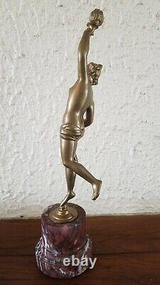 Bronze Sculpture of Ancient Greek Woman in Art Nouveau Style