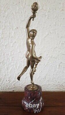 Bronze Sculpture of Ancient Greek Woman in Art Nouveau Style