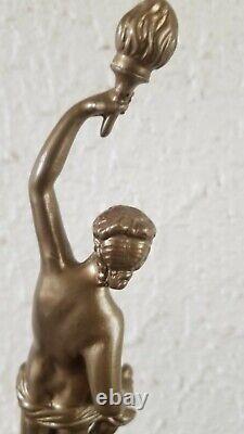 Bronze Sculpture of Ancient Greek Woman in Art Nouveau Style