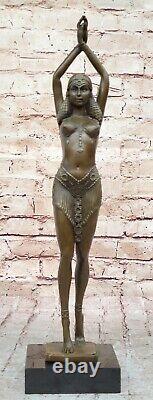 Bronze Sculpture of Dancer Chiparus Signed Art Deco Marble Figurine