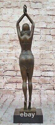 Bronze Sculpture of Dancer Chiparus Signed Art Deco Marble Figurine