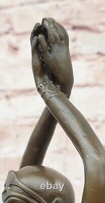 Bronze Sculpture of Dancer Chiparus Signed Art Deco Marble Figurine