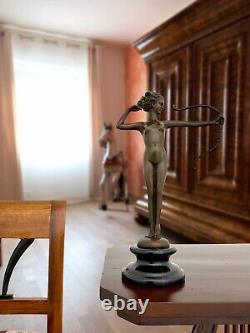 Bronze Sculpture of Diana with Arch Antique Style Bronze Figure