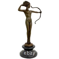 Bronze Sculpture of Diana with Arch Antique Style Bronze Figure