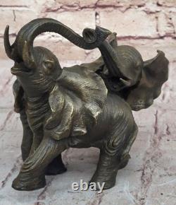 Bronze Sculpture of Marble Elephant Safari Statue Animal Figurine