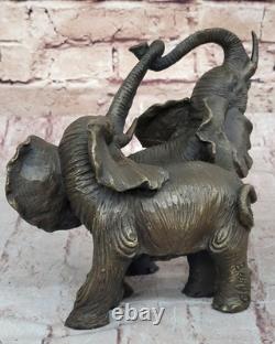 Bronze Sculpture of Marble Elephant Safari Statue Animal Figurine