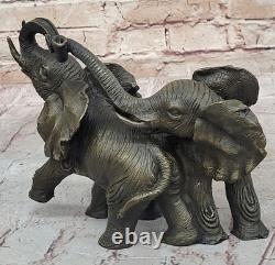 Bronze Sculpture of Marble Elephant Safari Statue Animal Figurine