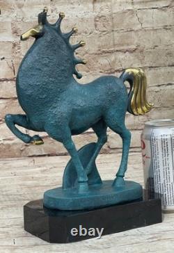 Bronze Sculpture of Tang Horse in Marble, Work of Abstract Modern Art