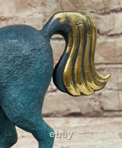 Bronze Sculpture of Tang Horse in Marble, Work of Abstract Modern Art