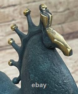 Bronze Sculpture of Tang Horse in Marble, Work of Abstract Modern Art