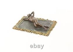 Bronze Sculpture of a Female Nude on Viennese Art Style Rug