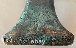 Bronze Sculpture of a Mandarin Man Signed MM with Green Patina Contemporary Art