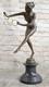Bronze Sculpture Of A Nude Woman Acrobat Magician Marble Art Decor Statue