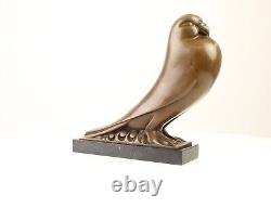 Bronze Sculpture of a Pigeon in Art Deco Style After Johan Coenraad