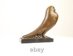 Bronze Sculpture of a Pigeon in Art Deco Style After Johan Coenraad