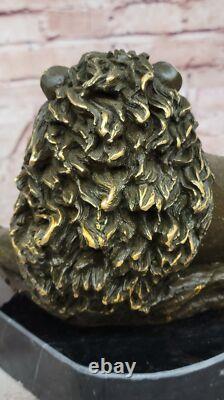 Bronze Sculpture of a Roaring Lion by Barye Detailed Animal Art