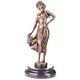 Bronze Sculpture Of A Woman In Art Deco Antique Style, Signed