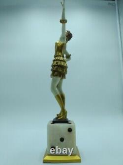 Bronze Signed Style Chrysephantine Art Deco Fernand Paris Dancer Cabaretxxème