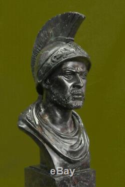 Bronze Statue Marble Figurine Bust Roman Warrior Art Nouveau