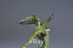 Bronze Statue Woman Nude Art Deco Green Patina Old Sculpture Nude Woman Brass
