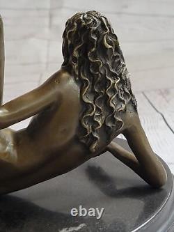 Bronze Woman, Erotic, Nude Flesh Figurine, 100% Sculpture, 'Lost' Wax Art Deco