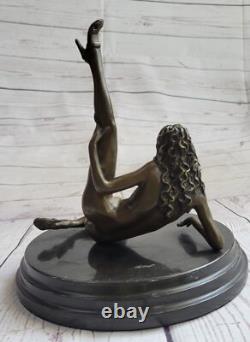 Bronze Woman, Erotic, Nude Flesh Figurine, 100% Sculpture, 'Lost' Wax Art Deco