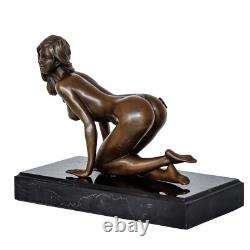 Bronze Woman Eroticism Art Sculpture Antique Figurine 21cm