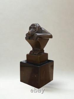 Bronze after Casimir BRAU Animal Sculpture Art Deco Monkey 13 cm