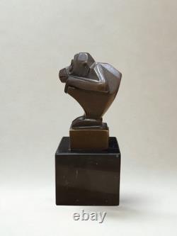 Bronze after Casimir BRAU Animal Sculpture Art Deco Monkey 13 cm