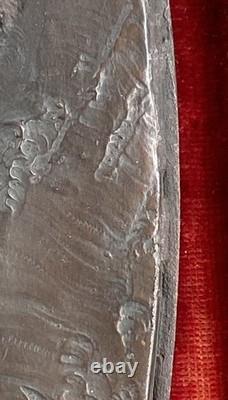 Bronze bas-relief signed Clodion 1773 old red velvet frame art 21.3x25.8cm