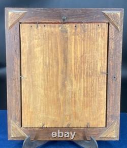 Bronze bas-relief signed Clodion 1773 old red velvet frame art 21.3x25.8cm