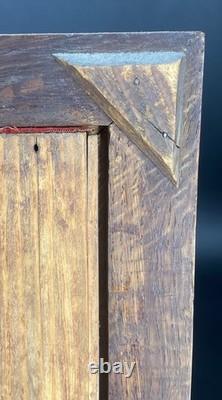 Bronze bas-relief signed Clodion 1773 old red velvet frame art 21.3x25.8cm