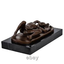 Bronze man eroticism nude art antique sculpture figurine 28cm