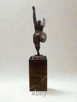 Bronze sculpture after Milo Dancer Modern art Marble base 33cm